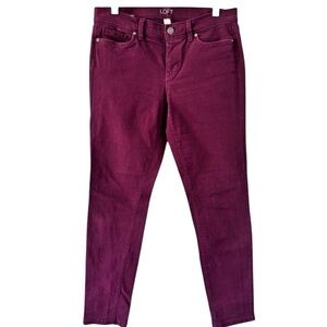 Loft modern skinny Burgundy Jeans size 12